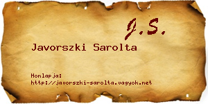 Javorszki Sarolta névjegykártya